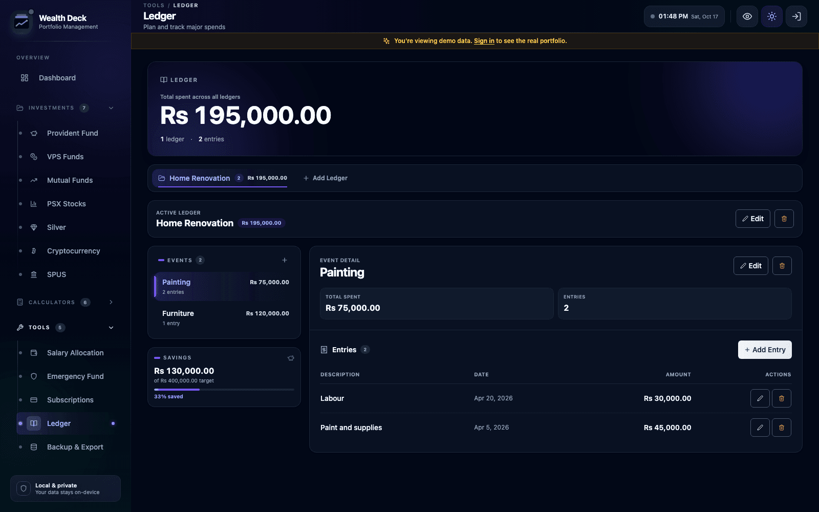 Wealth Deck — Ledger