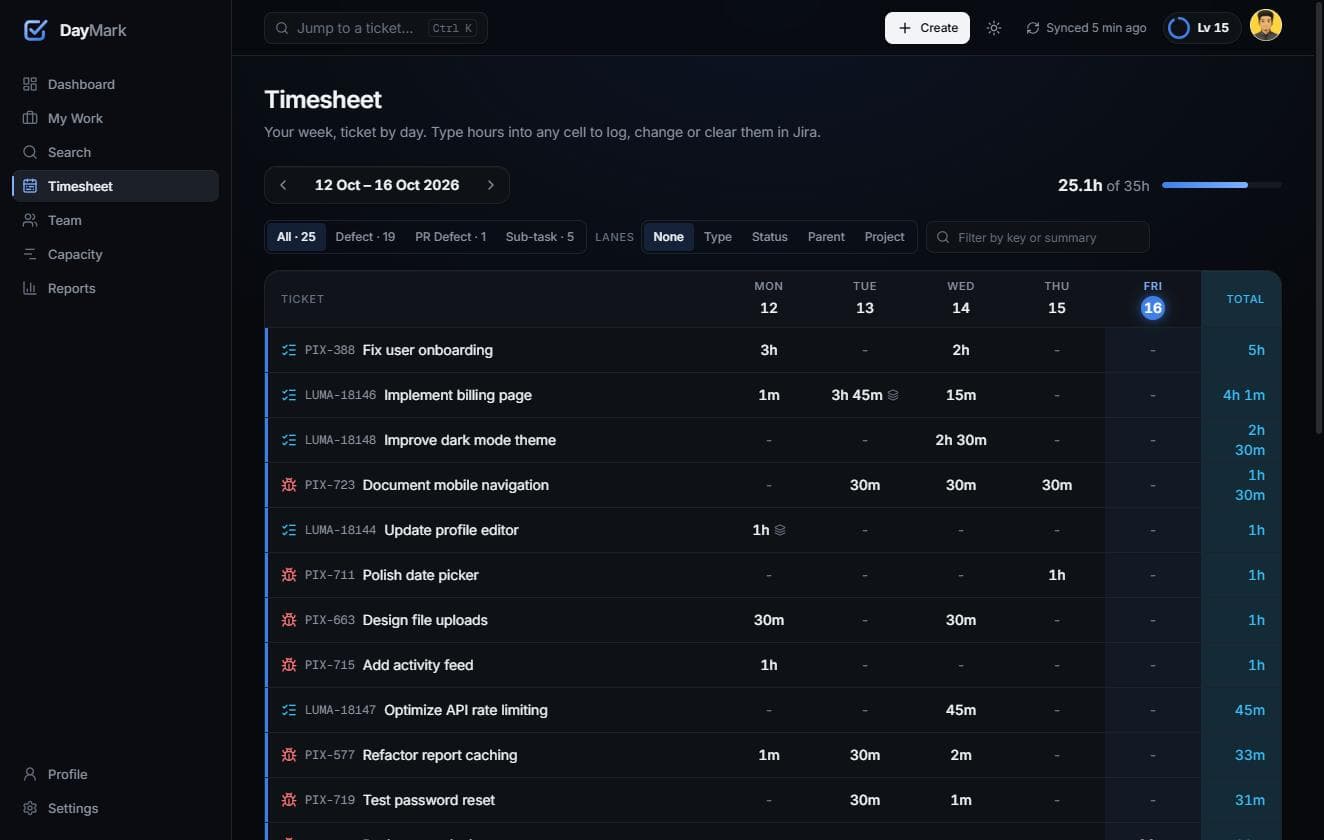 DayMark — Timesheet
