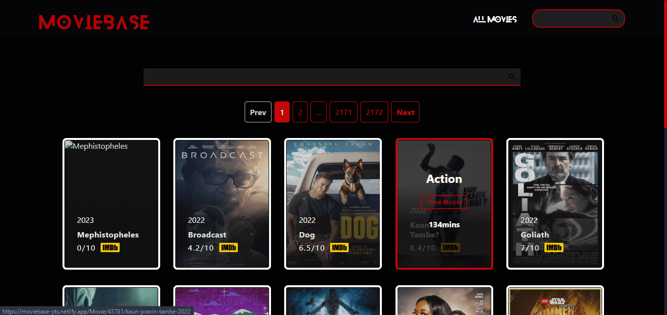 Moviebase — Movie grid and pagination