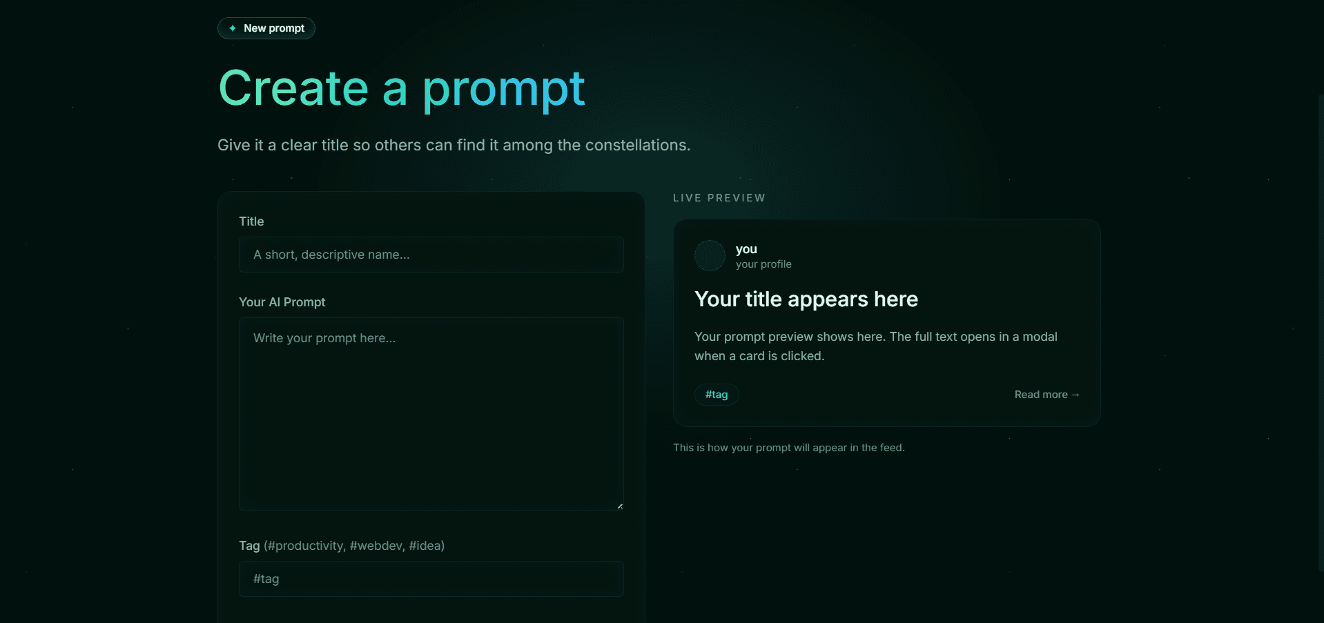 Prompt-O-Phobia — Auth-gated authoring with a live preview
